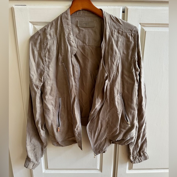 Blank NYC Faux Suede Taupe/Brown Moto Zipper Jacket Size S - Picture 1 of 4